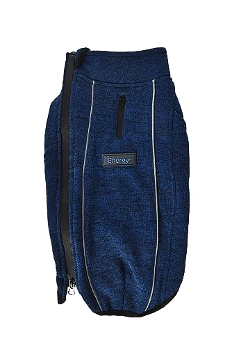 iEnergy™ OSC isolierende und warme Outdoor-Hundejacke mit Fleece-Innenfutter, windabweisender, ultraleichter und reflektierender Hundemantel, Ganzjahres-Hundeviespullover (Blau Extra Klein) von iEnergy