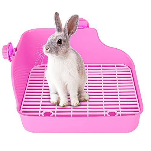 iFCOW Kaninchentoilette, Hasenecke Katzentoilette Kleintiertoilette Töpfchen Einstreubox für Kaninchen Chinchilla Meerschweinchen Käfig 28 x 22 x 15 cm von iFCOW