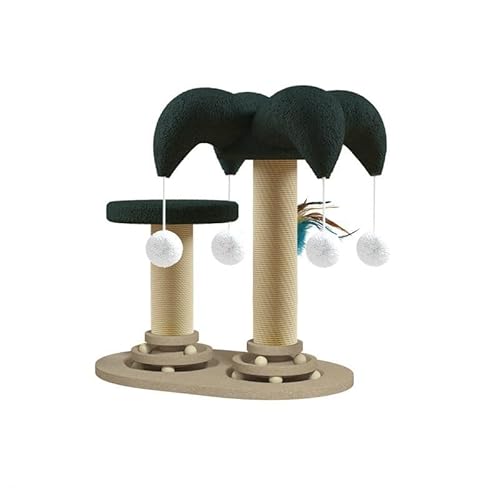 Katzenkratzbaum, Katze Sisalseil Interaktiver Kratzbaum mit hängenden Bällen Rotierender Track Ball Feder für Kleine und Mittlere Katzen Indoor Play von iFCOW