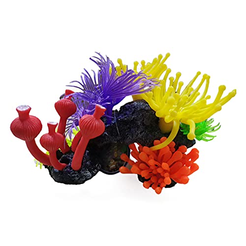 iFCOW Aquarium-Dekoration, künstliche Koralle, lebendige weiche Koralle, Simulation, Leuchteffekt, Aquarium-Dekoration von iFCOW