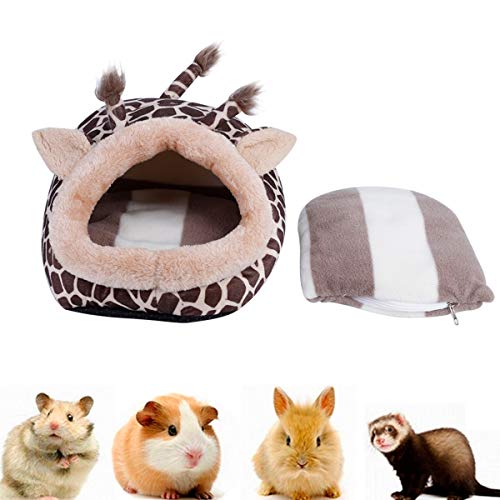 iFCOW Hamster-Schlafbett, Cartoon-Tierform, kleines Haustier-Schlafbett, Chinchilla, Igelhaus von iFCOW