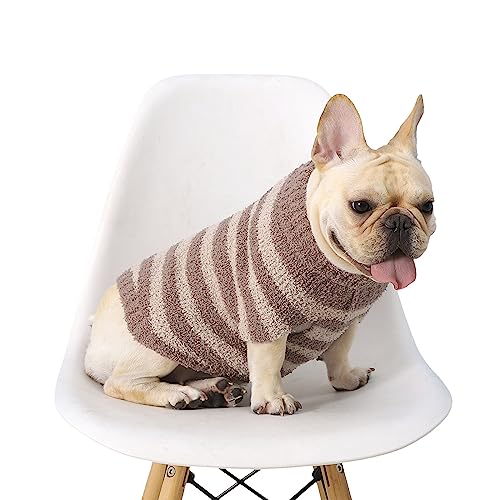 iFCOW Hundepullover, gestreifter Strickpullover, Winter, Hundekleidung, warme Haustierbekleidung für kleine und mittelgroße Hunde von iFCOW