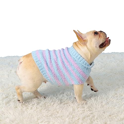 iFCOW Hundepullover, gestreifter Strickpullover, Winter, Hundekleidung, warme Haustierbekleidung für kleine und mittelgroße Hunde von iFCOW