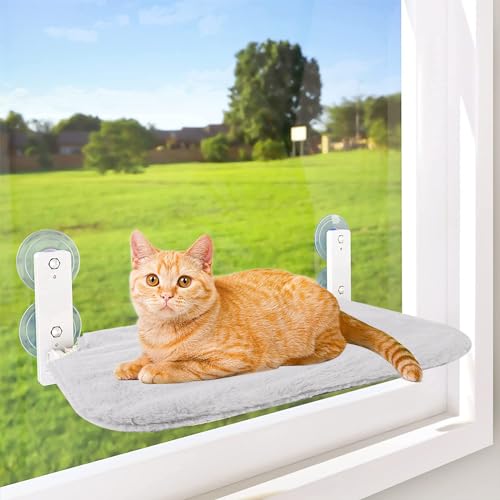 iFCOW Katzenfensterhängematte, Katzenfensterbett Hängematte Faltbare Katzenhängematte mit starken Saugnäpfen für Sonnenbad von iFCOW