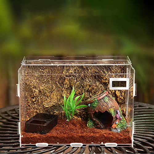 iFCOW Reptilien-Terrarium, Acryl Reptilienzuchtkasten transparent Reptilienbox für Eidechsen Schlangen Geckos von iFCOW