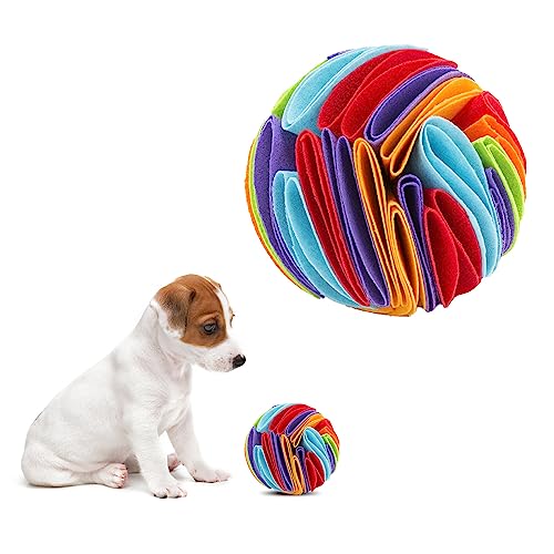 iFCOW Hund Schnuffelball, Haustier Schnuffel Spielzeug Hund Fütterung Matte Ball Bereicherung Spielzeug für Home Outdoor Stress Relief für kleine mittlere Hunde von iFCOW