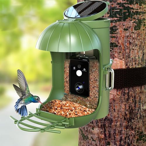 iFCOW Smart Bird Feeder mit Kamera, Solar Vogelfutterstation mit 1080P HD Kamera Auto Capture Bird Videos App Remote Viewing von iFCOW