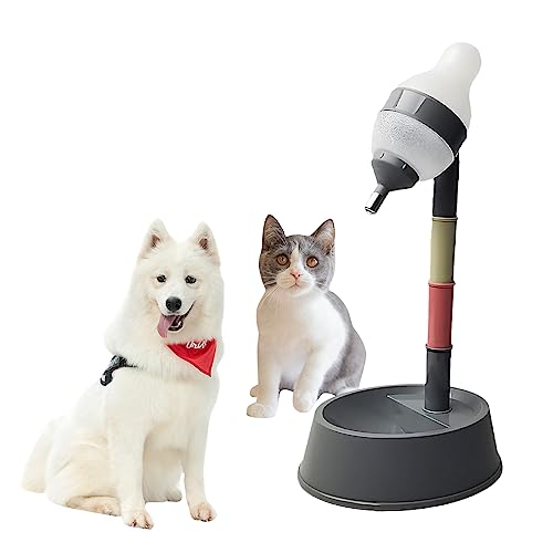 iFCOW Stehender Wasserspender, Katze Hund Stehender Trinknapf Höhenverstellbar mit Abnehmbarer Stange, automatische Fütterung von Wasser von iFCOW