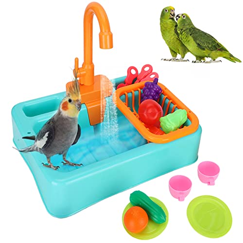 iFCOW Vogelbadewanne, Haustier Vogel Multifunktionale Badewanne Automatische Papageien Badezimmer Vogeldusche Badewanne mit Spielzeug von iFCOW