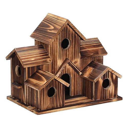 iFCOW Vogelhäuser aus Holz, Vogelhäuser für den Außenbereich, Hängekasten, Nest, Vogelhaus-Dekor von iFCOW
