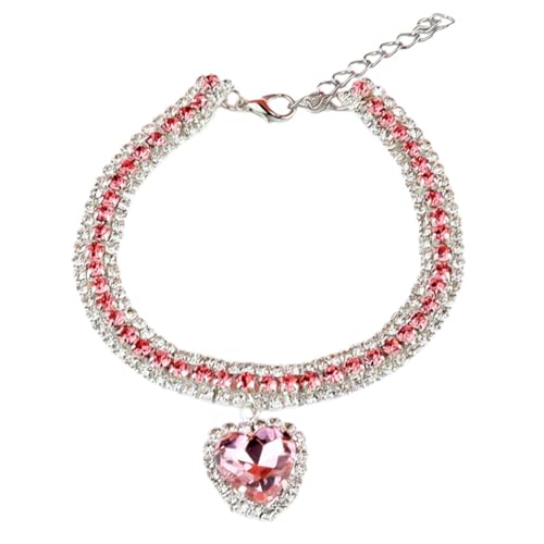 iFutniew Glänzendes Strasshalsband für Hunde, Katze, Herz, Diamantschmuck, Halskette, Haustier, glitzernd, Prinzessinnenhalsband, Welpenzubehör, Ersatzteile, B von iFutniew