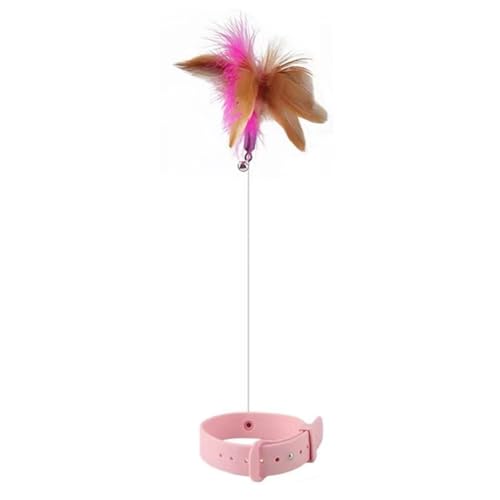 iFutniew Lustiger Federstab, rosa mit Glöckchen, Halsband für Katzen von iFutniew
