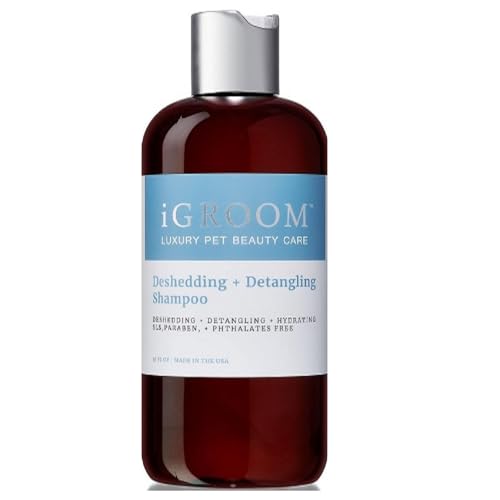 iGroom Deshedding & Detangling Hundeshampoo, luxuriöse Tierpflege, löst Verfilzungen und unerwünschte Unterwolle, verleiht Glanz und Volumen, hergestellt in USA, 473ml iGroom Deshedding & Detangling Hundeshampoo, luxuriöse Tierpflege, löst Verfilzungen und unerwünschte Unterwolle, verleiht Glanz und Volumen, hergestellt in USA, 473ml von iGroom