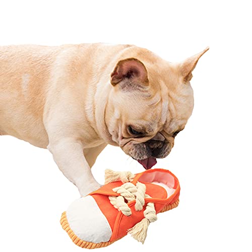 iNszkoos Welpenspielzeug, Hundespielzeug, Kauspielzeug Hund Schuhe, Lustig & Langlebig Mini-Quietschend kleine Schuhe für Welpe, Kleine Mittelgroße Hunde, Pädagogisches Spielzeug, Waschbar (Orange) von iNszkoos