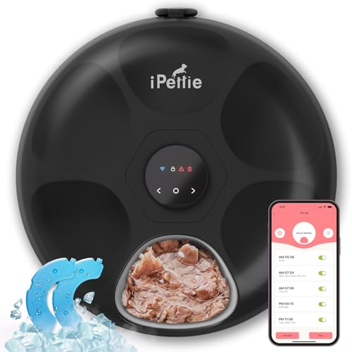 iPettie Donut Frost WiFi 6 Mahlzeit Automatischer Katzenfutterspender mit App-Steuerung, Trocken- & Nassfutter Automatischer Katzenfutterspender, Smart Dog Feeder mit Zwei Eispacks, Programmierbarer iPettie Donut Frost WiFi 6 Mahlzeit Automatischer Katzenfutterspender mit App-Steuerung, Trocken- & Nassfutter Automatischer Katzenfutterspender, Smart Dog Feeder mit Zwei Eispacks, Programmierbarer von iPettie