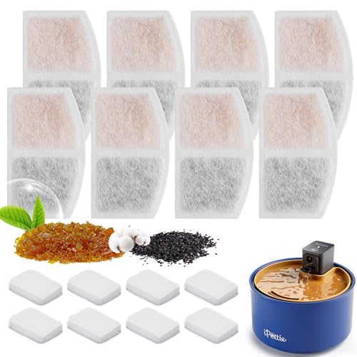 iPettie Wasserbrunnenfilter-Set für 3,5 l Keramikbrunnen, 8 Stück von iPettie