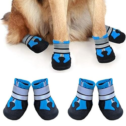 iPobie Anti-Rutsch Hundeschuhe, Wasserdicht Pfotenschutz Schuhe für Hunde, 4 Stück(S Größe) von iPobie