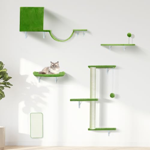 ISAWSEE Katzen-Wandregale, Katzenwandmöbel 5 in 1 Ultra-Stabil, Katzenregale für Wand, Holz Katze Kletterwand mit Natursisal Katzenkratzbaum, Katzenregal Set ISAWSEE Katzen-Wandregale, Katzenwandmöbel 5 in 1 Ultra-Stabil, Katzenregale für Wand, Holz Katze Kletterwand mit Natursisal Katzenkratzbaum, Katzenregal Set von iSawSee
