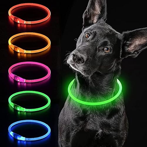 iTayga leuchthalsband Hund, USB-aufladbar und wasserdicht hundehalsband, verstellbare Länge, Sicherheitshalsband für Hunde und Katzen, 3 Modi, Grün von iTayga