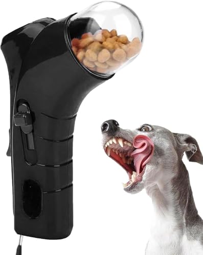 iacnait Cat Treat Launcher Gun, Snack Dispenser Toy, Pet Feeding Interactive Toys for Pet Exercise Training (Black) von iacnait