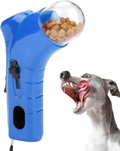 iacnait Cat Treat Launcher Gun, Snack Dispenser Toy, Pet Feeding Interactive Toys for Pet Exercise Training (Blue) von iacnait