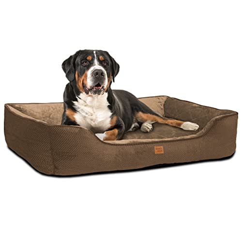 ib style® Happy Milo Hundebett | Körbchen für Hunde & Katzen | mit Reißverschluss | Größe: XL | Braun von ib style
