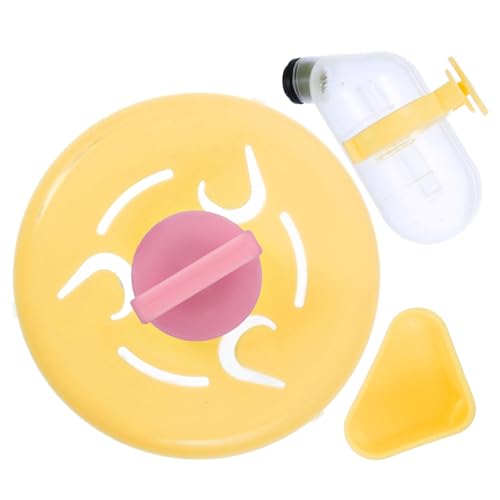 ibasenice 1 Satz Hamster-Laufrad-Trinkbrunnen Haustier Käfig Tierwasserflasche Laufen klein futterbehälter Hamster trinkflasche Wasserflaschenhamster Wassernapf für Hamster Abs Yellow von ibasenice