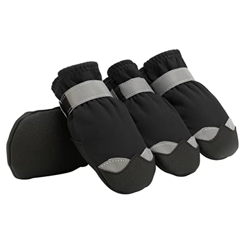 ibasenice 1 Satz Haustier-Anti-ski-Stiefel Hund Pfote Beschützer Winter Für Regen Erste Klein Wasserdicht Welpenstiefel Nylon Black von ibasenice