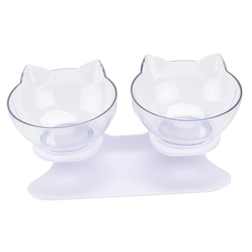 ibasenice 1 Satz Haustiernapf Futterspender Katzennäpfe Schüsseln Dual Fütterung katzenfutter pet Supplies katzennahrung näpfe Katzen Haustierbedarf Katzennapf ABS-Material Weiß von ibasenice