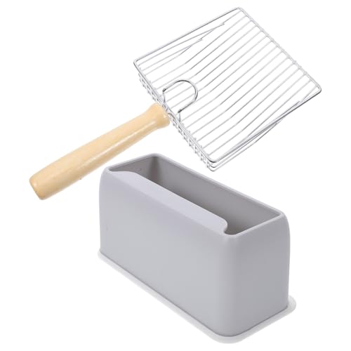 ibasenice 1 Satz Katzenstreuschaufel Aus Edelstahl Katzenschaufel Wurf Katzenstreu Scoop Schöpfen Selbst Müllschaufel Haustier Groß Drinnen Rostfreier Stahl Dark Grey von ibasenice