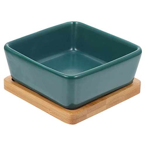 ibasenice 1 Satz Keramischer Katzennapf mit Holzunterlage für Katzenfutter und Wasserspeicherung Ergonomisches Design für Komfortables Fressen ibasenice 1 Satz Keramischer Katzennapf mit Holzunterlage für Katzenfutter und Wasserspeicherung Ergonomisches Design für Komfortables Fressen von ibasenice