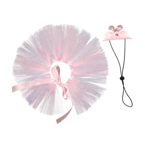 ibasenice 1 Satz Kopfschmuck für Haustier hüte Hundegeburtstagsmütze Hunde-Tutu-Kleid und Mütze Ostern Haustier Kopfschmuck Haustier Party Hut Ostern Hunde-Tutu-Kleid mit Hut Hundekleid Rosa von ibasenice