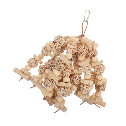 ibasenice Papagei Kauspielzeug Aus Holz Papagei Beißspielzeug Vogel Spielspielzeug Haustier Vogelzubehör Hängen Käfig Spielzeug von ibasenice