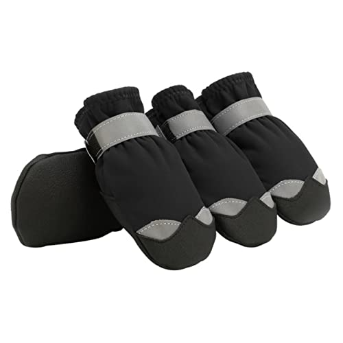ibasenice 1 Satz wasserdichte Und rutschfeste Hundeschneeschnee Haustiere Schutz Hund Winter Stiefeletten Zubehör Hundestiefel Anti-rutsch Groß Für Pfote Beleg Black Nylon von ibasenice