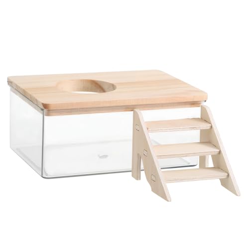 ibasenice 1 Set Hamster Badezimmer Sandbehälter Zum Graben Sandbadbehälter Mit Leiter Hamsterbadewanne Hamstersubstratbehälter Hamsterzubehör Hamsterversteck Transparentes Holz ibasenice 1 Set Hamster Badezimmer Sandbehälter Zum Graben Sandbadbehälter Mit Leiter Hamsterbadewanne Hamstersubstratbehälter Hamsterzubehör Hamsterversteck Transparentes Holz von ibasenice