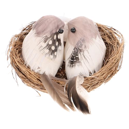 ibasenice 1 Set Polygonaler Serviettenring Mini Vogelnest Künstliches Vogelnest Künstliches Vogelnest Ornament Gartennest Requisiten Künstliche Vogelnester Vögel Und von ibasenice