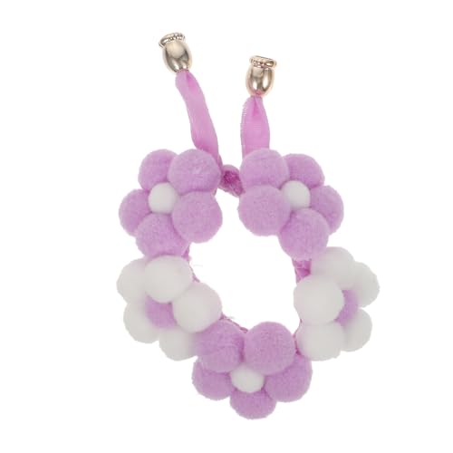 ibasenice 1 Stück Haustierhalsband gestrickte für Hunde Hundekragen Charme Hochzeit Katze schal Kragen Katzenhalsbänder Haustierdekorationskragen Haarball Weiß von ibasenice