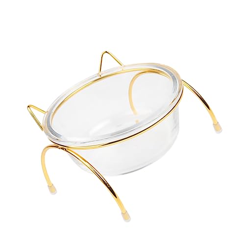 ibasenice 1 Stück Katzennapf aus Glas pet Water Bowl pet Food Container Neigungswasserschale Glaswasserschale Katzenwasserschale Schüssel Haustier hoch Katze Glasschale PET-Glasschale Eisen von ibasenice