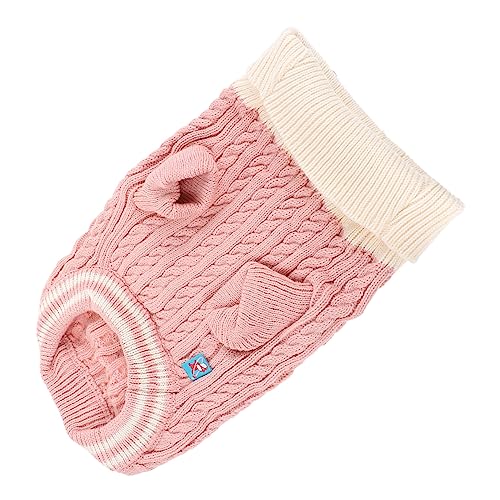 ibasenice 1 Stück Kleidung Für Haustiere Kleine Hundekleidung Hund Winter Hund Warmer Mantel Welpenmantel Hundekostüme Mittel Winterliches Haustier Kalt Selbst Vlies Rollkragen Gestrick Rosa von ibasenice