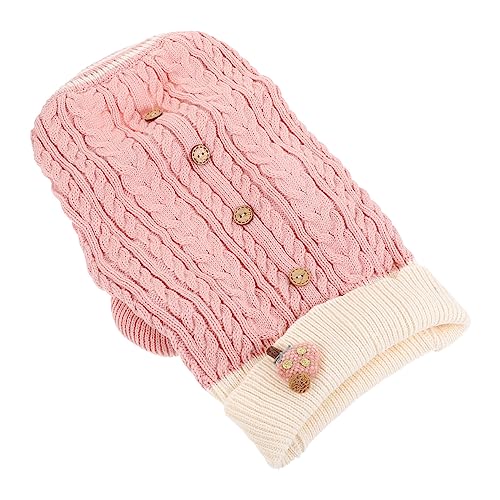 ibasenice 1 Stück Kleidung Für Haustiere Kostüme Hunde Welpenpullover Hund Wintermantel Erste Kalt Klein Rollkragen Welpenmantel Vlies Welpenhemden Nach Haustierkleidung Rosa Gestrick von ibasenice