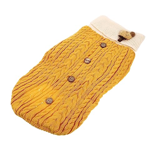 ibasenice 1stück Hochwertiger Pet Sweater Mit Rollkragen Für Kleine Hunde Warmes Dickes Und Bequemes Hundekostüm Für Herbst Und Winter Und Leicht Gelb von ibasenice