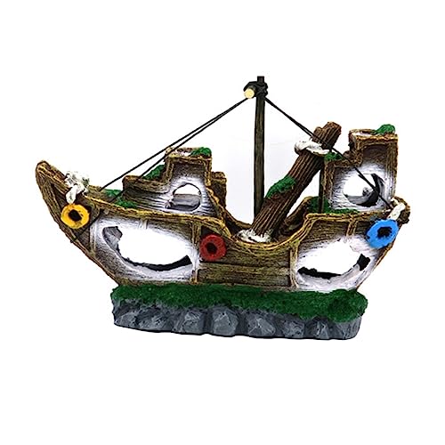 ibasenice 1 Stück Piratenschiff-Ornamente Landschaft Schiffswrack Boot Dekoration Fisch Bausatz thematisch Piratenschiff- aus Harz Schiffsunterstand Aquarium Ornament ibasenice 1 Stück Piratenschiff-Ornamente Landschaft Schiffswrack Boot Dekoration Fisch Bausatz thematisch Piratenschiff- aus Harz Schiffsunterstand Aquarium Ornament von ibasenice