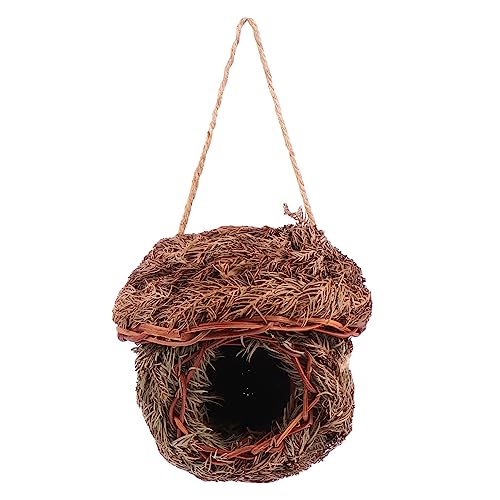ibasenice 1 Stück Vogelkäfig -Papageiennest Vogelnest hängendes Vogelkäfighaus handgewebtes Nest Vogelbrutnest Heimdekoration kreatives Vogelhaus Vogelschlafnest Stroh ibasenice 1 Stück Vogelkäfig -Papageiennest Vogelnest hängendes Vogelkäfighaus handgewebtes Nest Vogelbrutnest Heimdekoration kreatives Vogelhaus Vogelschlafnest Stroh von ibasenice