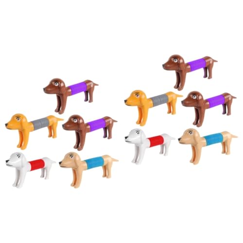 ibasenice Spielzeug 10 STK Stressabbauendes Hundespielzeug Spielzeuge Tier-Pop-Tube-Stretch-Spielzeug Pop-Tube-Spielzeug für Partys Entlastungsspielzeug Karikatur Kordelzug Plastik von ibasenice