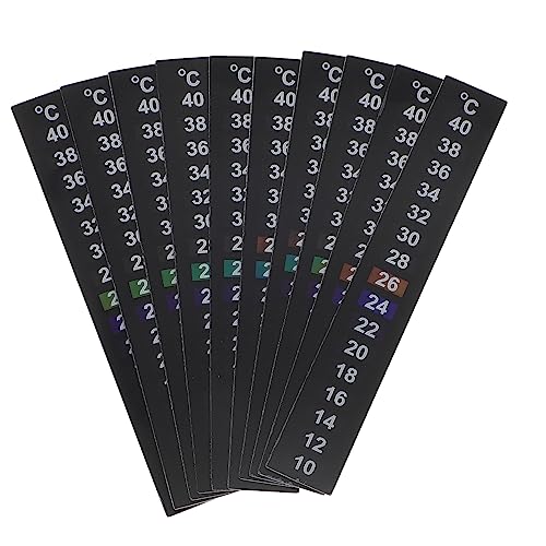 ibasenice 10 Stück Aquarium Thermometer Aufkleber Selbstklebende Temperaturanzeige für Fischbecken Farbwechselnde Thermometer Streifen für Aquarien und Badewannen von ibasenice