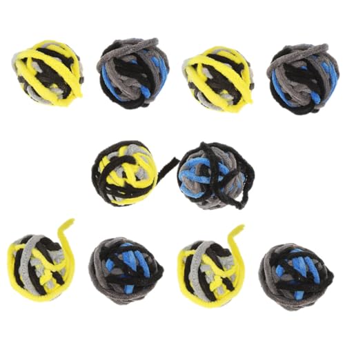 ibasenice 10stücke Katzenballspielzeug Plüsch Ball Katzenspielzeug Haustier Katze Kauen Spielzeug Indoor Katze Spielen Kätzchen Kratzball Für Katzen von ibasenice
