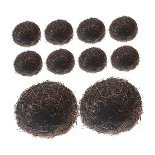 ibasenice 10 Stück Rattan Vogel Nest Kunstnest Ornamente für Fotoprojekte und Heimdekoration Leichte Nachbildung für Kreative Bastelideen und Partys von ibasenice