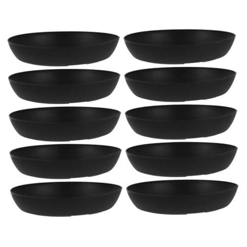 ibasenice 10 Stück Saftige Abtropfschale Aus Kunststoff Pflanzer Wasserschale Tablett Tropfschalen Für Pflanzen Pflanzschale Drinnen Tropfen Untertasse Runden Groß Plastik Black von ibasenice