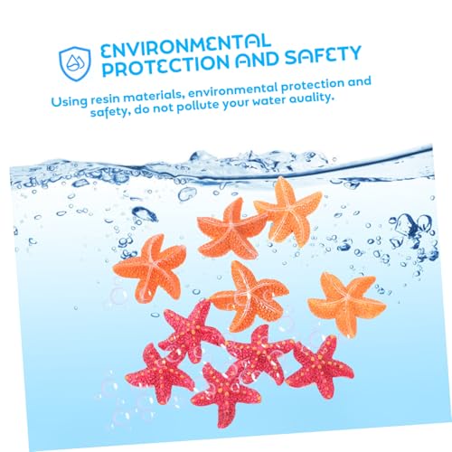 ibasenice 10 Stück Teiliges Resin Micro Landschaft Seesterne Aquarium Deko Lebensechte Meeressterne Farbenfrohe Rote und Gelbe Ornamente für Kleine Aquarien und Terrarien Detailreiche von ibasenice