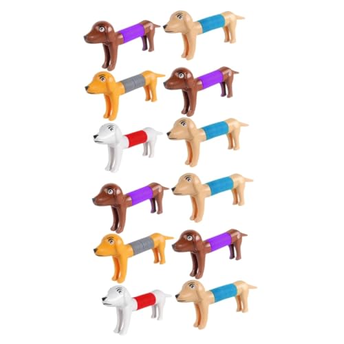 ibasenice Gastgeschenke 12 STK Stressabbauendes Hundespielzeug stressabbau Spielzeug dekompressionsspielzeug Dogs Toys lustiges Stretch-Spielzeug Druckspielzeug Hündchen Kordelzug Plastik von ibasenice